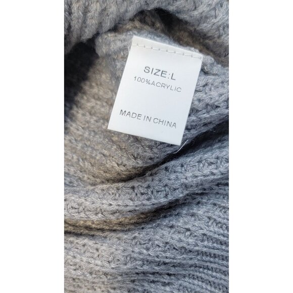 Sweater Dress  Soft Gray Knit Long Sleeve Buttons V-Neck Womens Size Large New - Picture 4 of 8